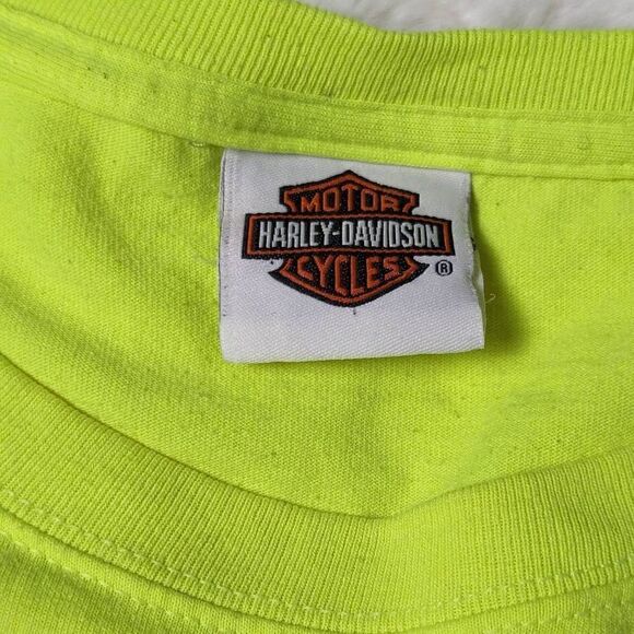 Harley Davidson T-Shirt Mens Size XL Neon Yellow Elk River MN - Picture 3 of 7
